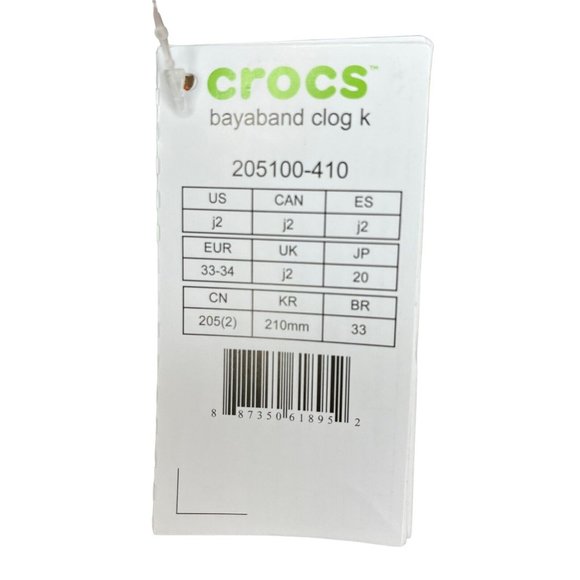 Crocs Bayaband Boys Girls Clogs Size 2 (J2) Blue Comfortable Lightweight Sandals - Picture 8 of 12